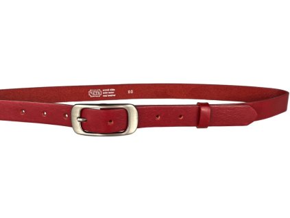 Červený kožený dámský opasek 2,5 cm šířka Penny Belts