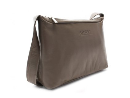 Dvouzipová kožená kabelka Arwel - šedá