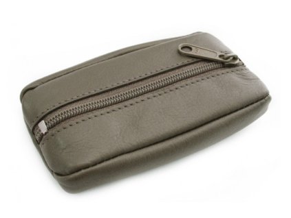 Jednoduchá kožená klíčenka Arwel - šedá