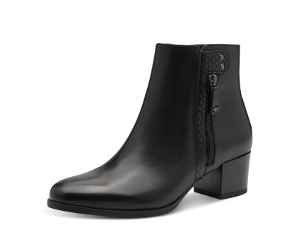 Kožené kotníkové boty Tamaris černé