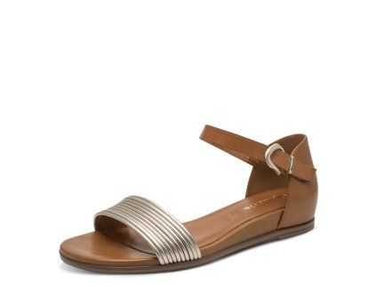 Kožené sandály Tamaris hnědé
