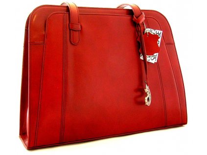 Velká manažerská kožená kabelka Silvercase - červená