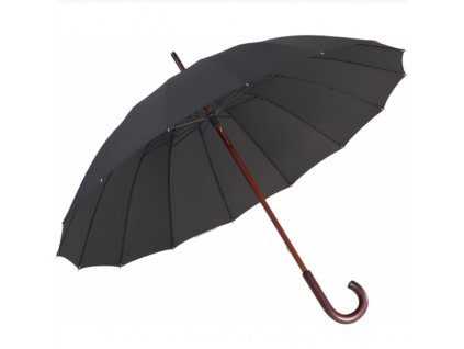 Elegantní holový mechanický deštník - černý