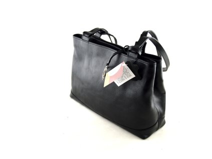 Dvojitá kožená kabelka Silvercase - černá