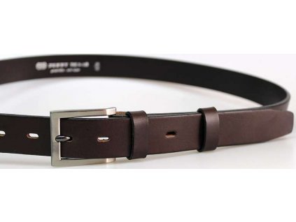 Společenský tmavě hnědý kožený opasek - Penny Belts