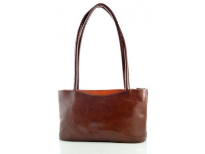Elegantní kožená kabelka Silvercase -hnědo oranžová