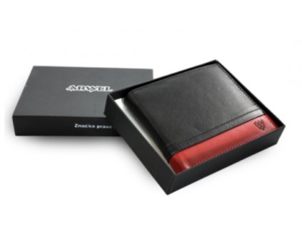 Kožená peněženka Arwel - černočervená