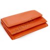 Kožená mini peněženka - oranžová