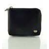 Pánská kožená peněženka na zip - černá