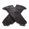 Dámské kožené rukavice Bohemia Gloves s řasením na bocích - černé