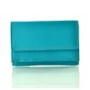 Kožená mini peněženka - tyrkysová
