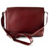 Klopnová kožená taška přes rameno Arwel- vínová