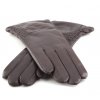 Dámské kožené rukavice Bohemia Gloves s řasením na bocích - tmavě hnědé