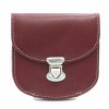 Vínová malá dámská kožená peněženka se zámečkem