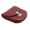 Vínová malá dámská kožená peněženka se zámečkem