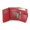 Červená kožená rámová peněženka