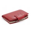 Červená kožená rámová peněženka