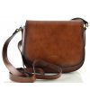 Klopnová kožená kabelka Katana - hnědá