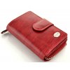 Kožená peněženka DD s přezkou - červená