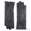 Dámské kožené rukavice Bohemia Gloves s nařasením  - černé