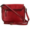 Klopnová kožená kabelka Katana - červená