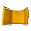 Mini kožená peněženka DD - žlutá žíhaná