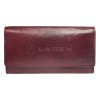 Vínová podlouhlá kožená peněženka Lagen