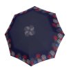 Dámský deštník Doppler Mini Fiber - modrý vzor lístky