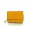 Kožená dámská peněženka žlutá kytky