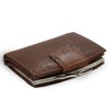 Tmavě hnědá kožená rámová peněženka