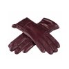 Dámské kožené rukavice Bohemia Gloves s řasením na bocích -vínové