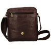 Kožená klopnová taška přes rameno Sendi Design - tmavě hnědá