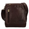 Kožená klopnová taška přes rameno Sendi Design - tmavě hnědá