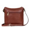 Kožená taška přes rameno Hexagona - hnědá