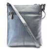 Kožená taštička Arwel - stříbrná
