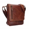 Kožená klopnová taška přes rameno Lagen - hnědá