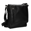 Kožená klopnová taška přes rameno Lagen - černá