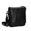 Kožená klopnová taška přes rameno Lagen - černá