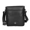 Kožená klopnová taška přes rameno Lagen - černá