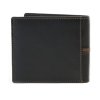 Kožená pánská peněženka ARWEL - černá s hnědým proužkem