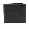 Kožená pánská peněženka ARWEL - černá s šedým proužkem