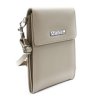 Kožená mini taštička Arwel - šedobéžová