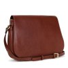 Klopnová kabelka kožená Hexagona - hnědá