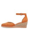Kožené oranžové sandály na platformě Tamaris