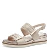 Pohodlné kožené sandály Tamaris - šampaň