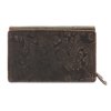 Kožená peněženka s ražbou Arwel - tmavě hnědá