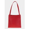 Menší kožená kabelka Elega - červená