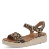 Pohodlné kožené sandály Tamaris - Leopard
