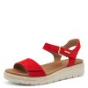 Pohodlné kožené sandály Tamaris - červené