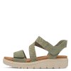 Pohodlné kožené sandály Tamaris - zelenkavé